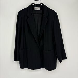 Vintage Dumas Women’s 100% Wool‎ Classic Black Blazer Sz 12 Business Work Career